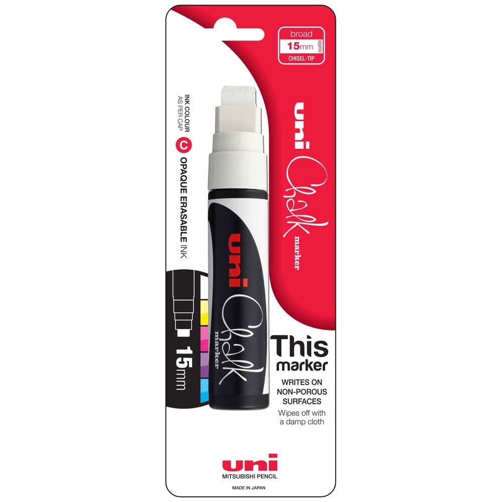 Uni Chalk Marker - White, 1.3 mm