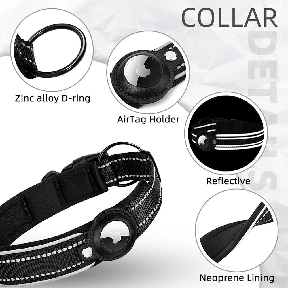 Dog Collar with AirTag Holder Case - Small