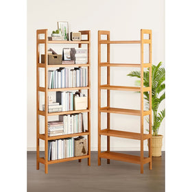 6-Tier Bamboo Bookshelf Storage Rack - 50cm