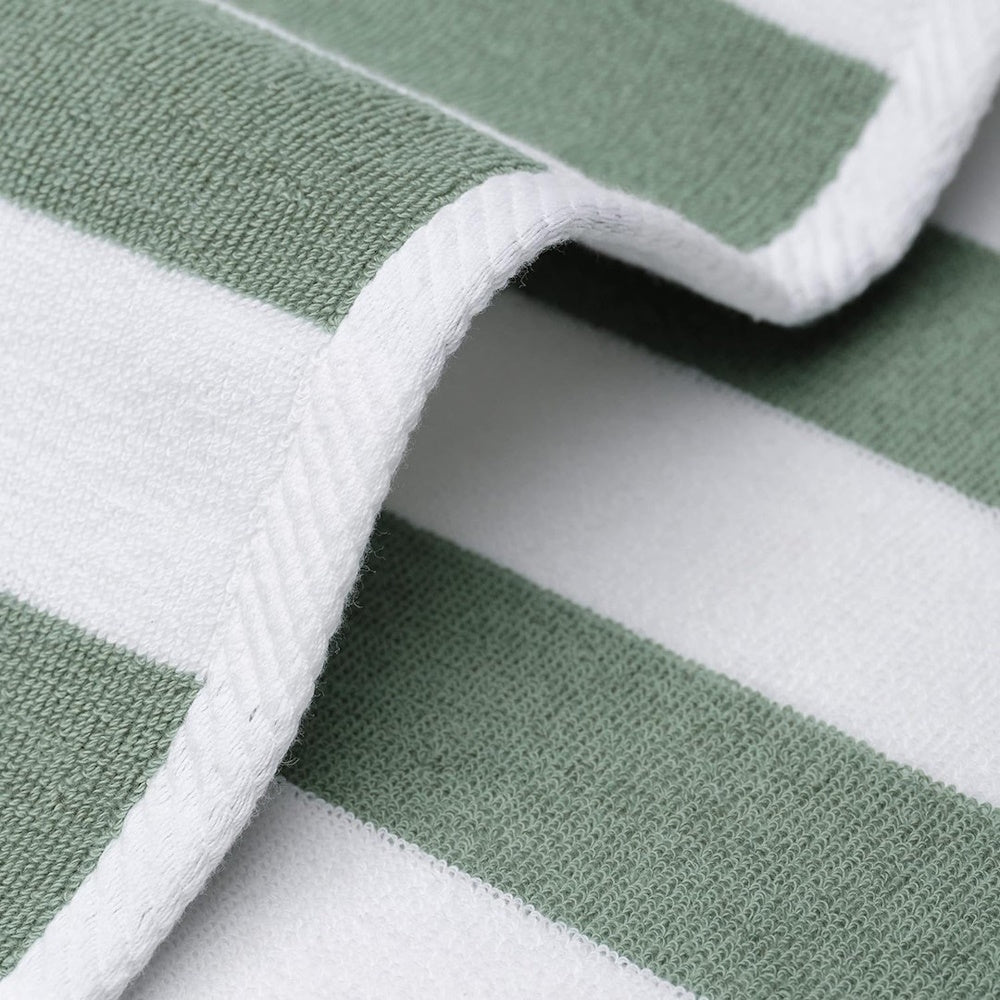 100% Cotton Stripe Bath Towel - Green