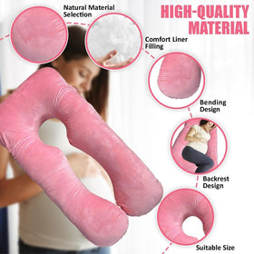 Pregnancy Body Pillow For Belly Support - Pink