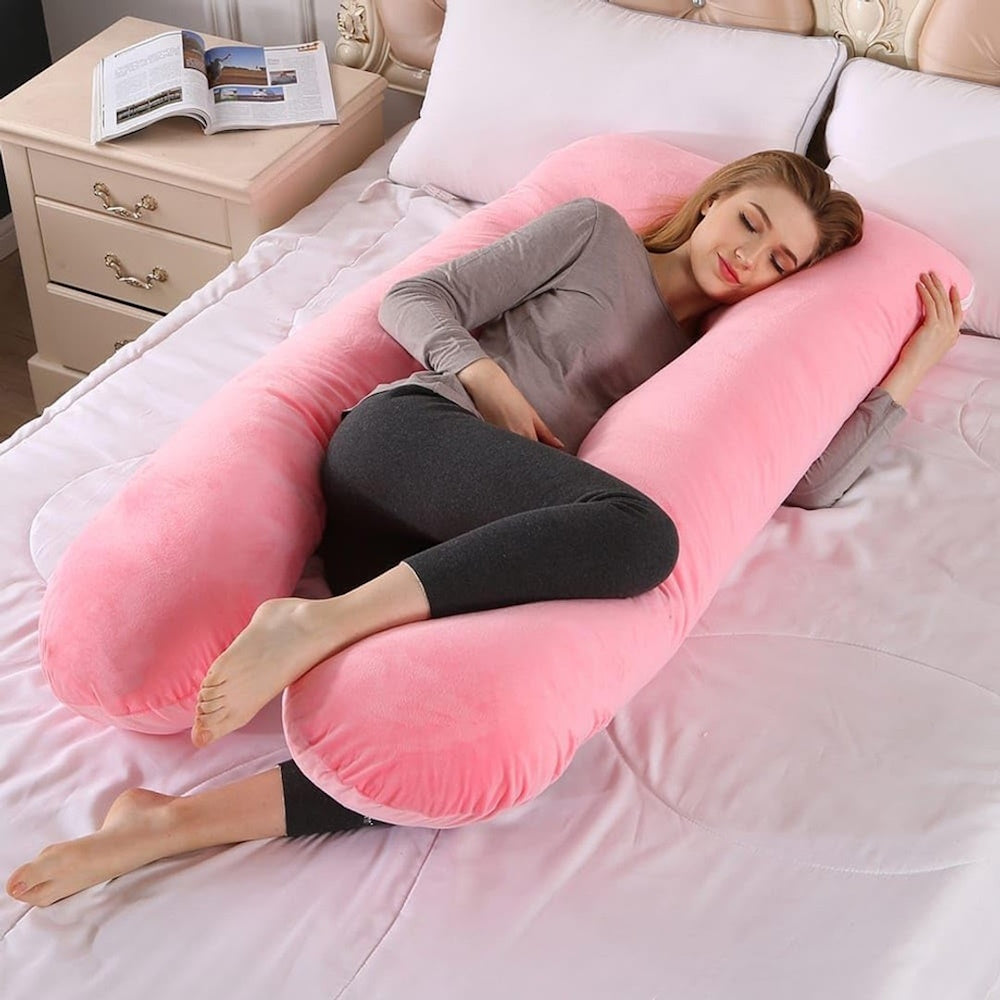 Pregnancy Body Pillow For Belly Support - Pink