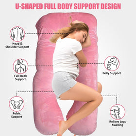 Pregnancy Body Pillow For Belly Support - Pink