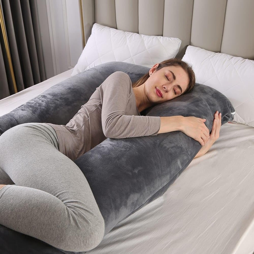 Pregnancy Body Pillow For Belly Support - Gray