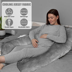 Pregnancy Body Pillow For Belly Support - Gray