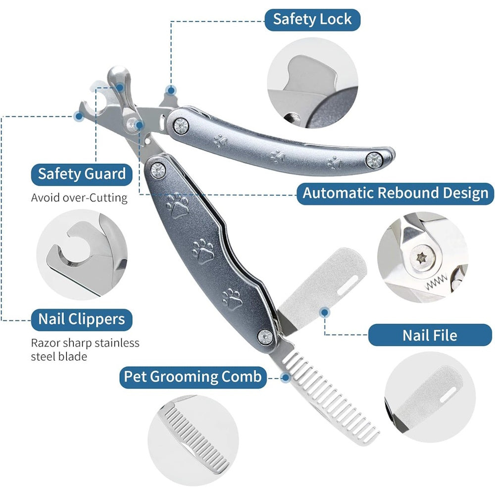 3in1 Foldable Dog Nail Clippers