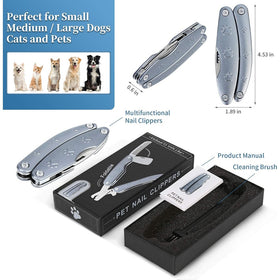 3in1 Foldable Dog Nail Clippers