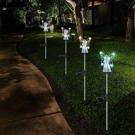 Solar Angel Garden Stake Lights - Purple