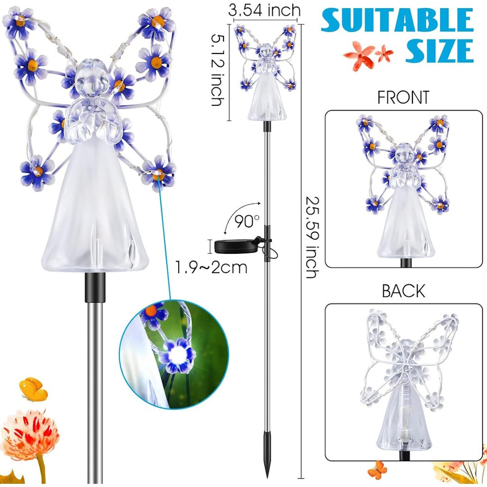 Solar Angel Garden Stake Lights - Blue