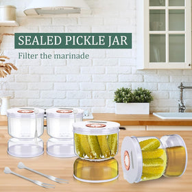 Pickle/Olive Jar with Strainer Flip