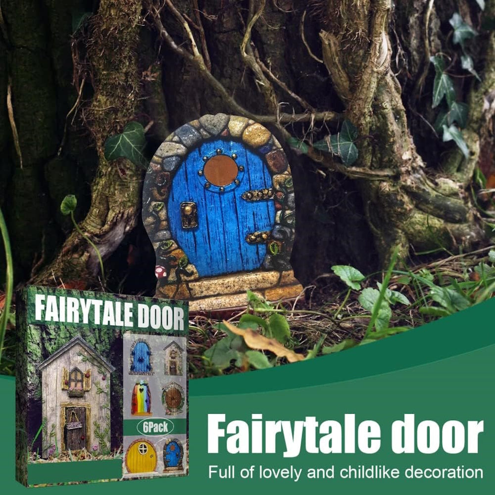 6 pcs. Fairy Doors Garden Decor - Style 1