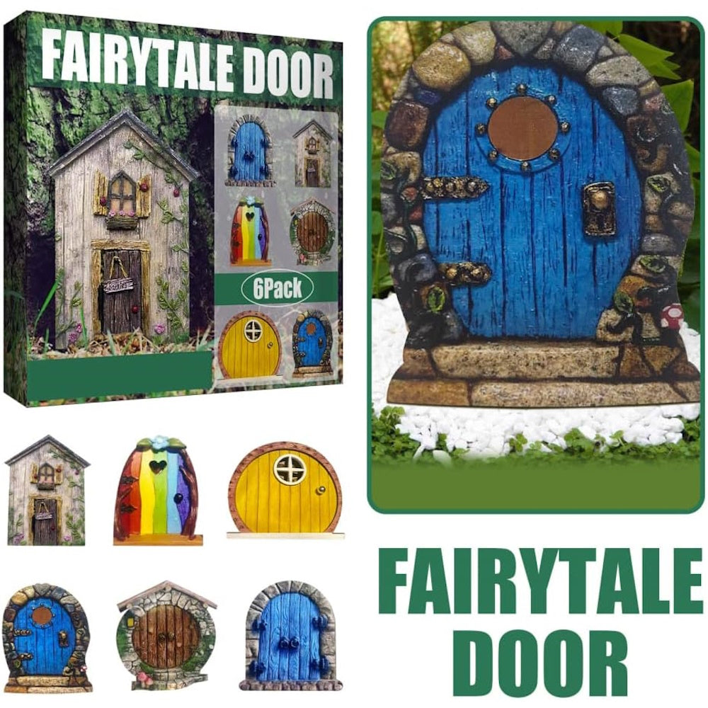 6 pcs. Fairy Doors Garden Decor - Style 1