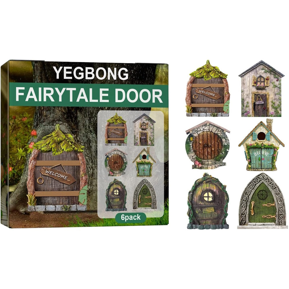 6 pcs. Fairy Doors Garden Decor - Style 2