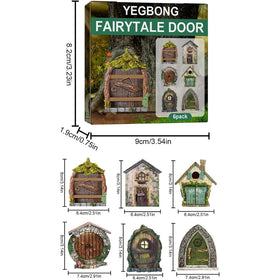 6 pcs. Fairy Doors Garden Decor - Style 2