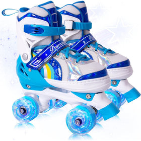 Blue Adjustable Kids Roller Skates - Size 27-30 (XS)