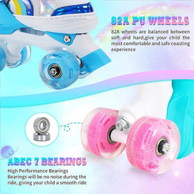 Pink Adjustable Kids Roller Skates - Size 27-30 (XS)