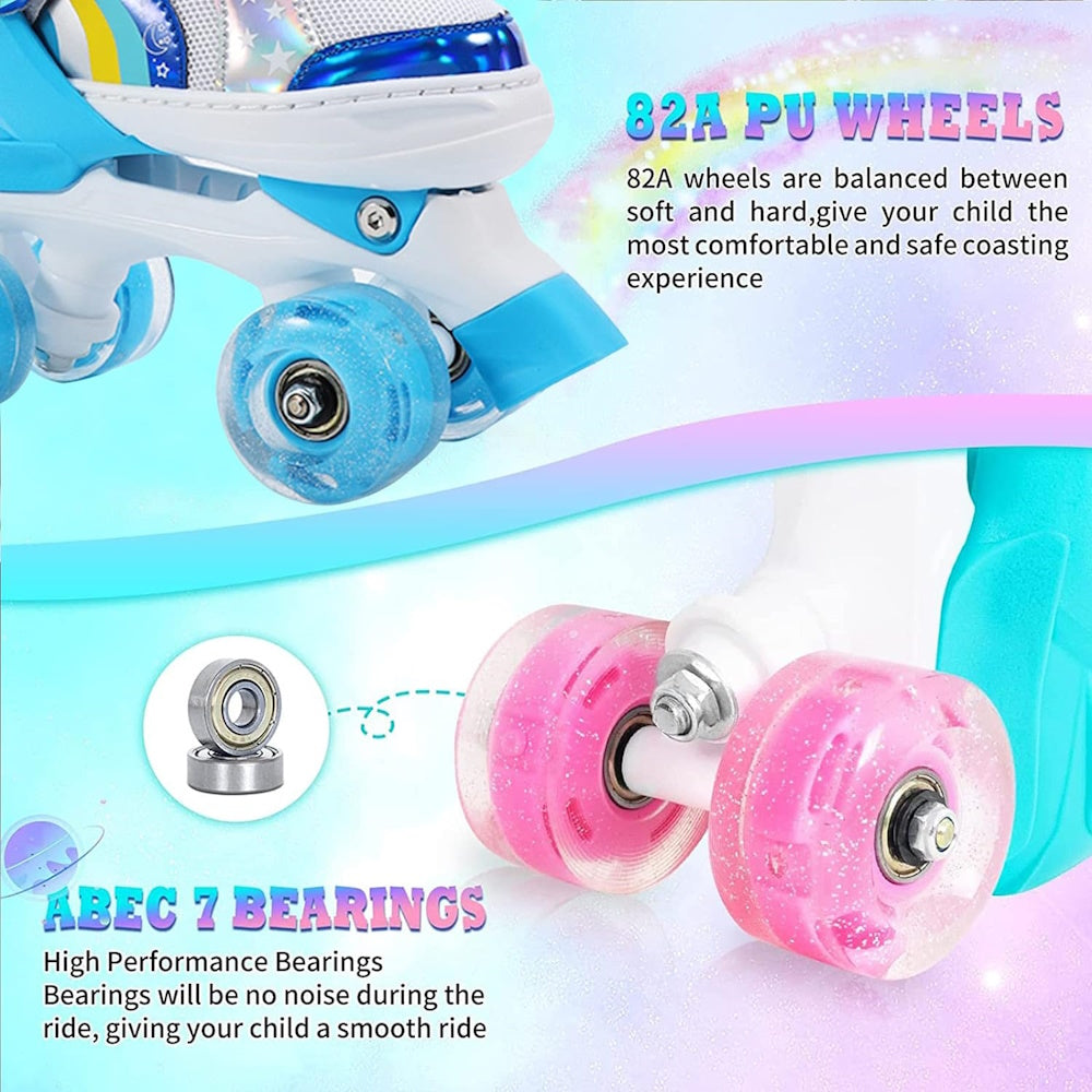 Pink Adjustable Kids Roller Skates - Size 35-38 (M)