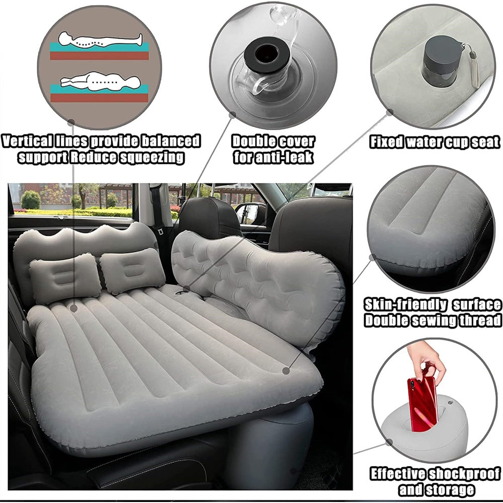 Car Air Mattress with 2 Pillows and Air Pump