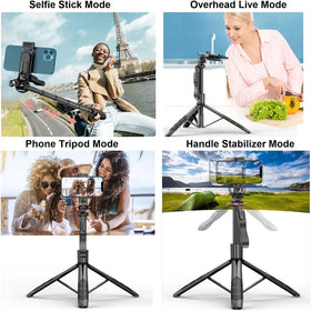 1.5M Extendable Tripod Stand with Stabilizer for iPhone, Android, and Cameras