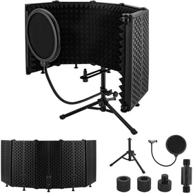 Portable Foldable Mic Shield with Triple Sound Insulation