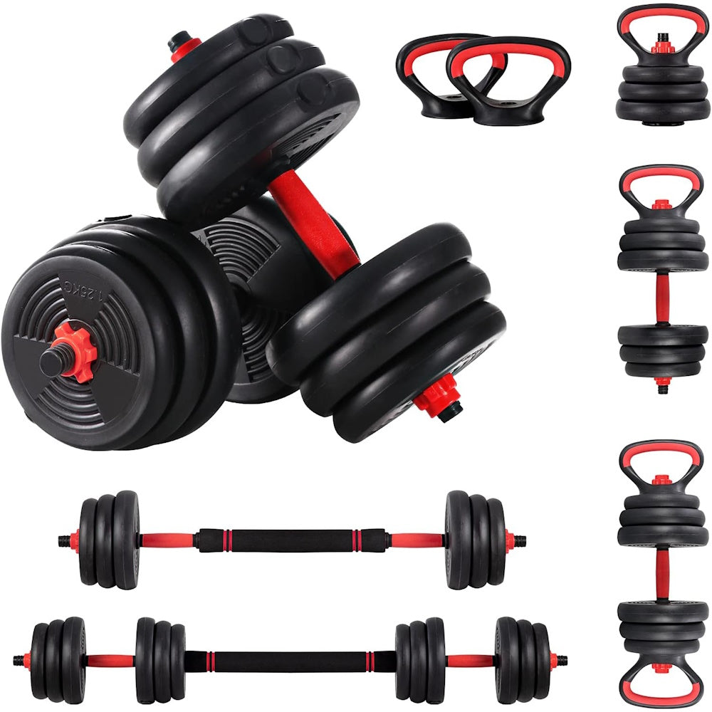 40kg 4in1 Adjustable Dumbbell/Barbell/Kettlebell Set