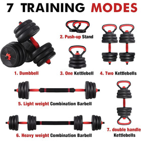 40kg 4in1 Adjustable Dumbbell/Barbell/Kettlebell Set