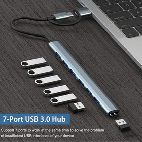 USB Hub 3.0 and 2.0 Docking Station - 7 Ports