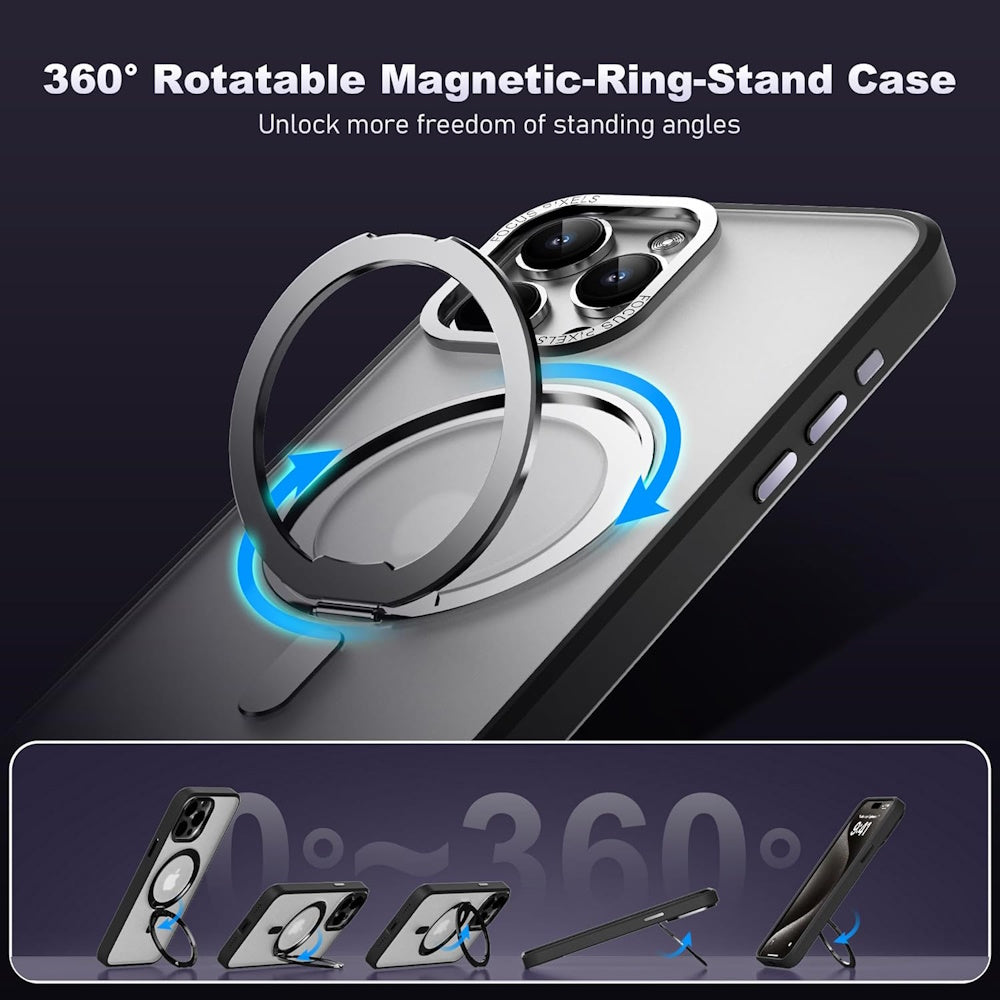 iPhone 14 Pro Case with 360° Rotatable Magnetic Ring Stand