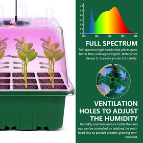 5-pack Seed Starter Kit with LED Grow Light