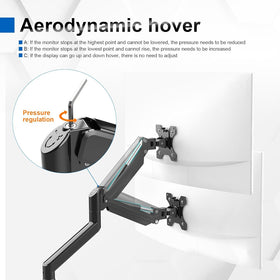 Dual Gas Spring Arm Desk Mount for 13-32" Monitors