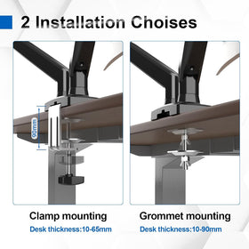 Dual Gas Spring Arm Desk Mount for 13-32" Monitors