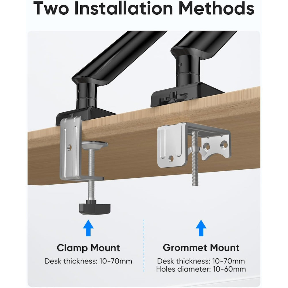 Single Gas Spring Arm Desk Mount for 13-32 " Monitors