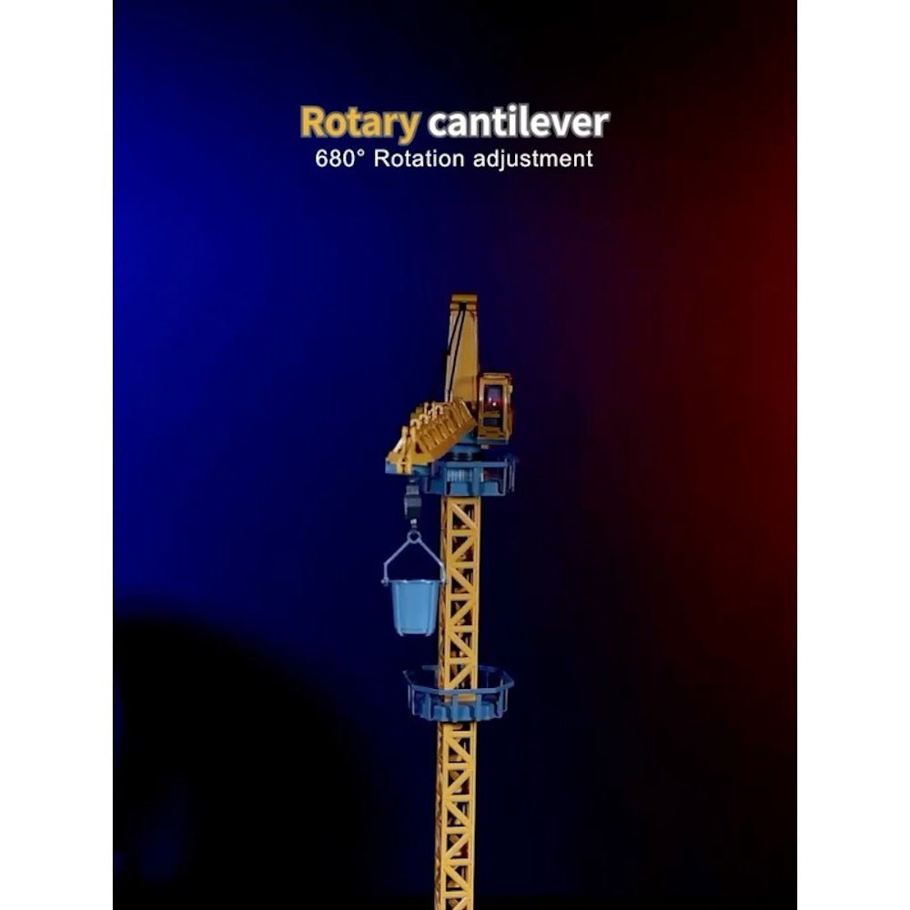 12-Channel Remote Control Giant Tower Crane with LED Lights