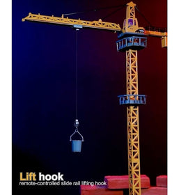 12-Channel Remote Control Giant Tower Crane with LED Lights