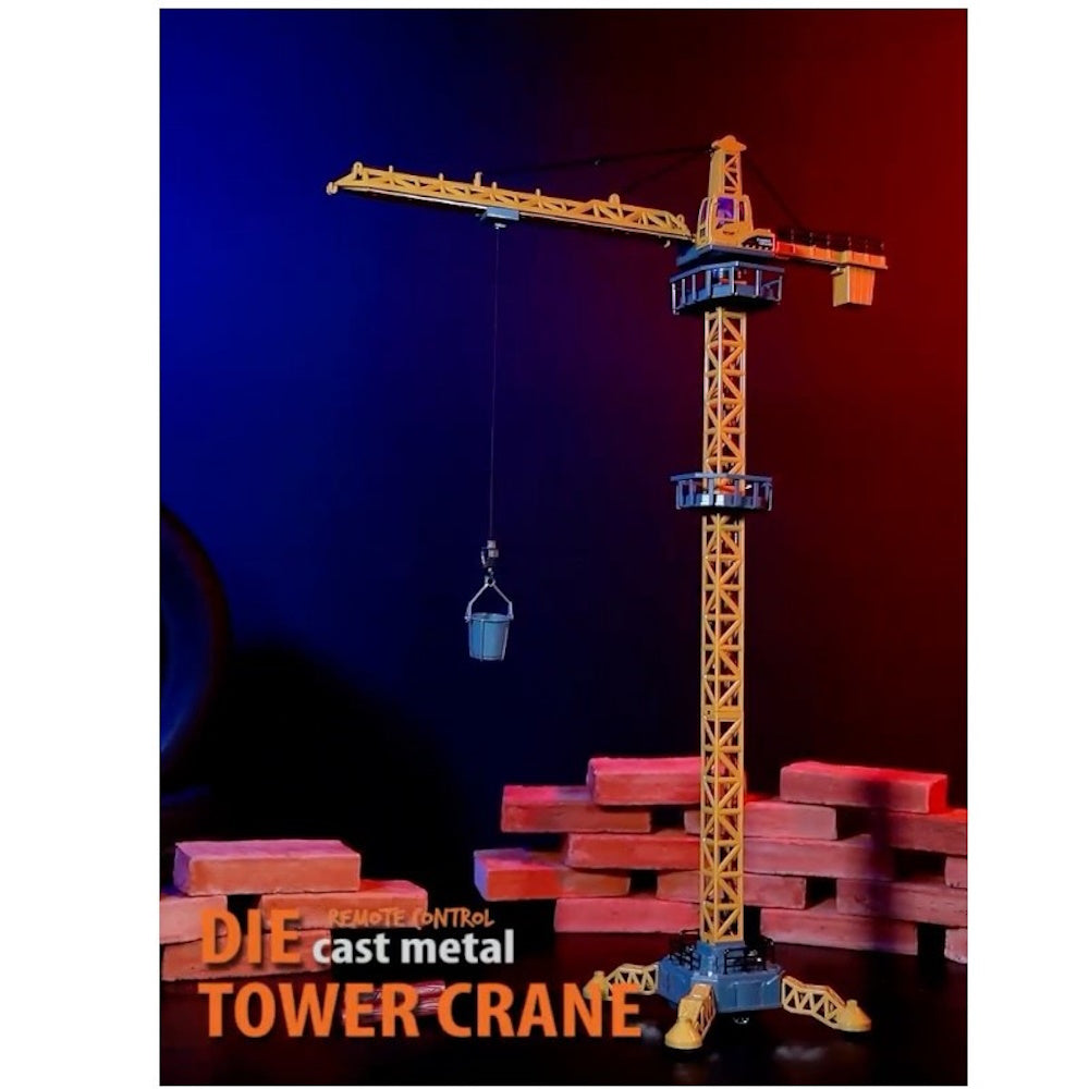 12-Channel Remote Control Giant Tower Crane with LED Lights