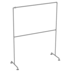 160x200 cm Industrial Freestanding Pipe Clothing Rack - Silver