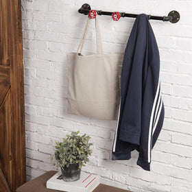 Industrial Pipe Coat Rack with Faucet Valve - 80 cm