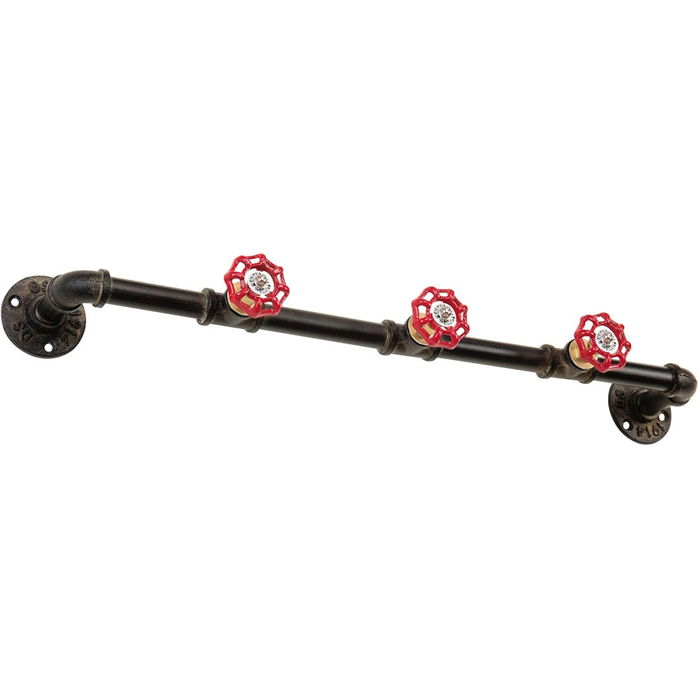 Industrial Pipe Coat Rack with Faucet Valve - 80 cm