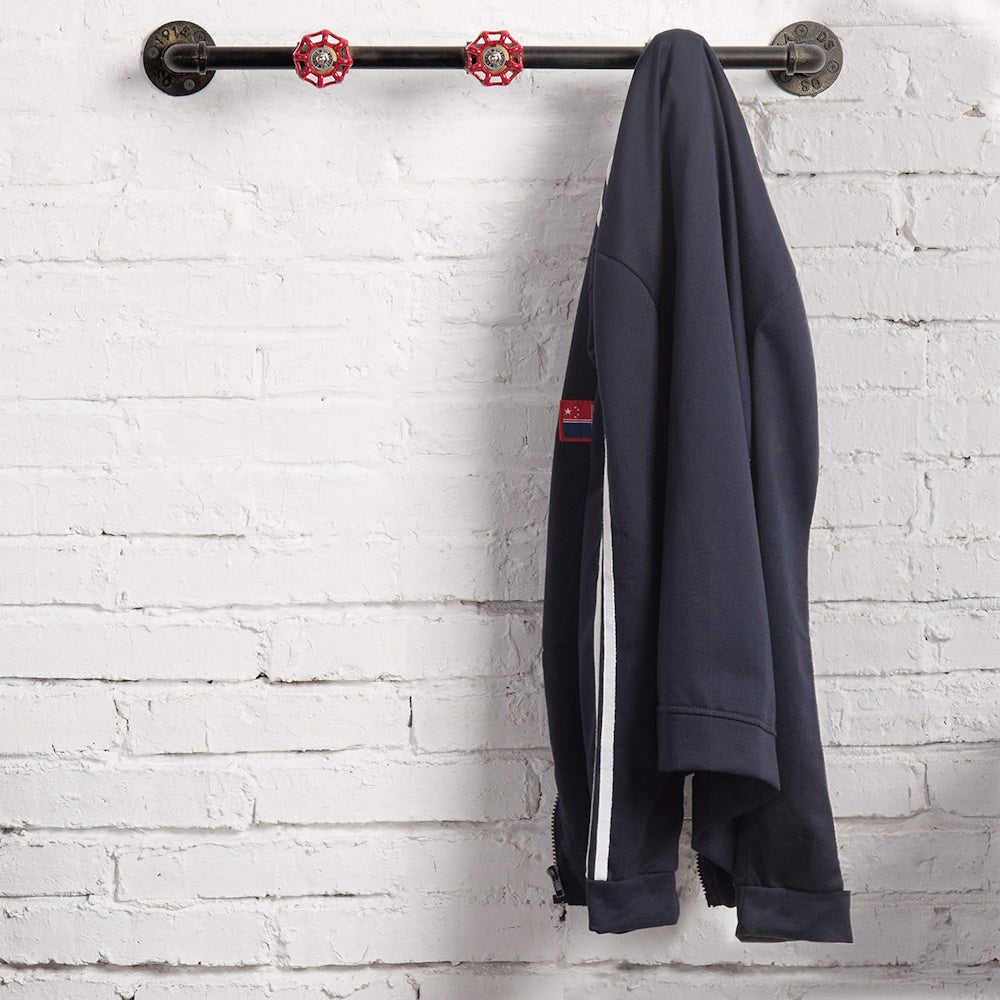 Industrial Pipe Coat Rack with Faucet Valve - 80 cm