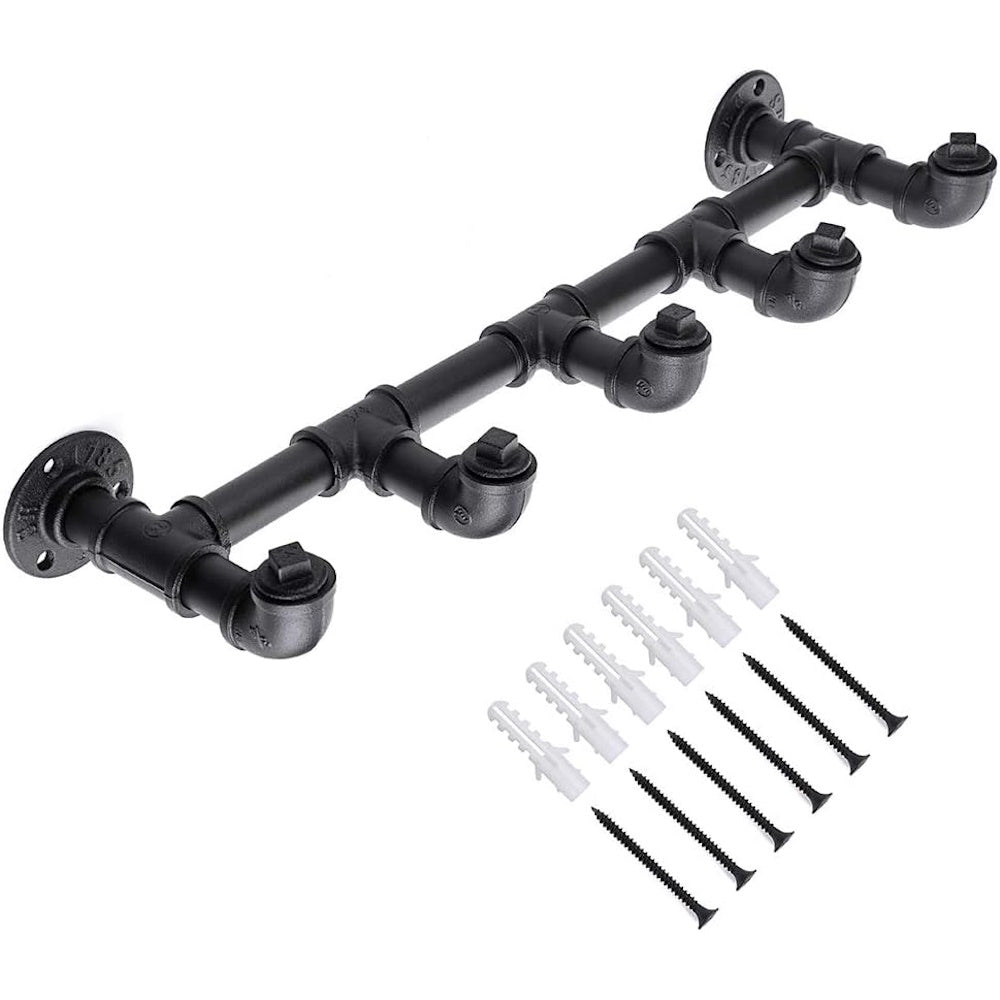 Industrial Pipe Coat Towel Rack with 5 Hooks