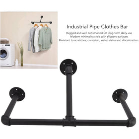 Wall Mounted Industrial Pipe Garment Rack - 60 cm