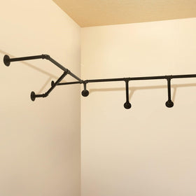 Wall Mounted Industrial Pipe Garment Rack - 130 cm