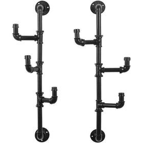 Industrial Pipe Clothes Holder Hanger - 3 Hooks