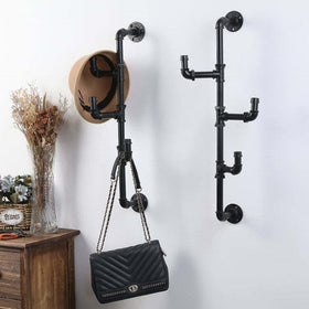 Industrial Pipe Clothes Holder Hanger - 3 Hooks