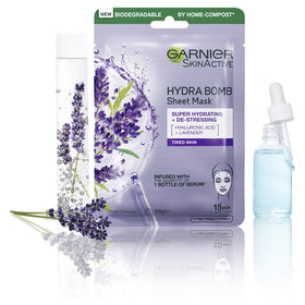 GARNIER SkinActive Hydra Bomb Hyaluronic Acid+  Lavender De-Stressing Sheet Mask