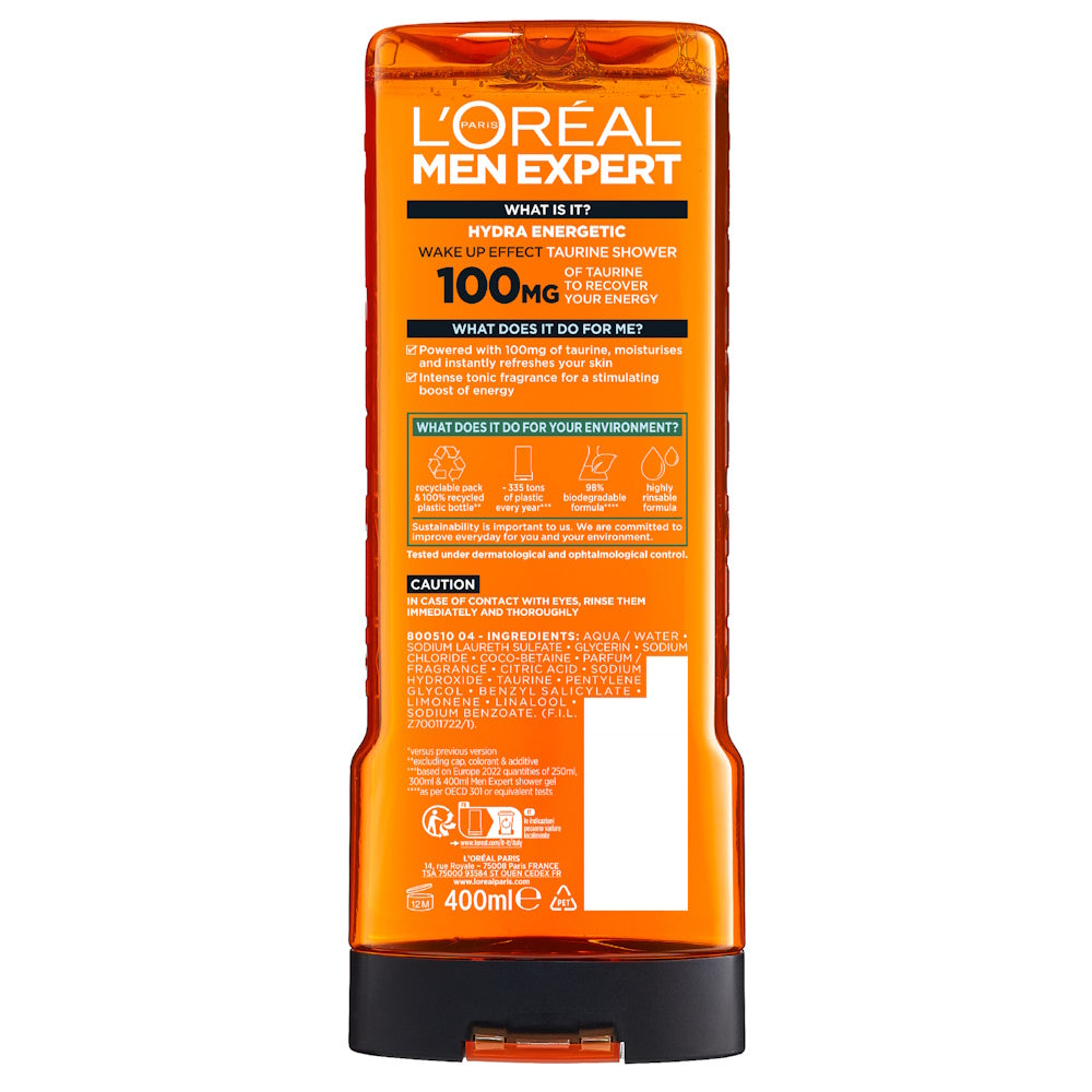 L'Oréal Paris MEN EXPERT Hydra Energetic Wake Up Effect Shower Gel 400mL