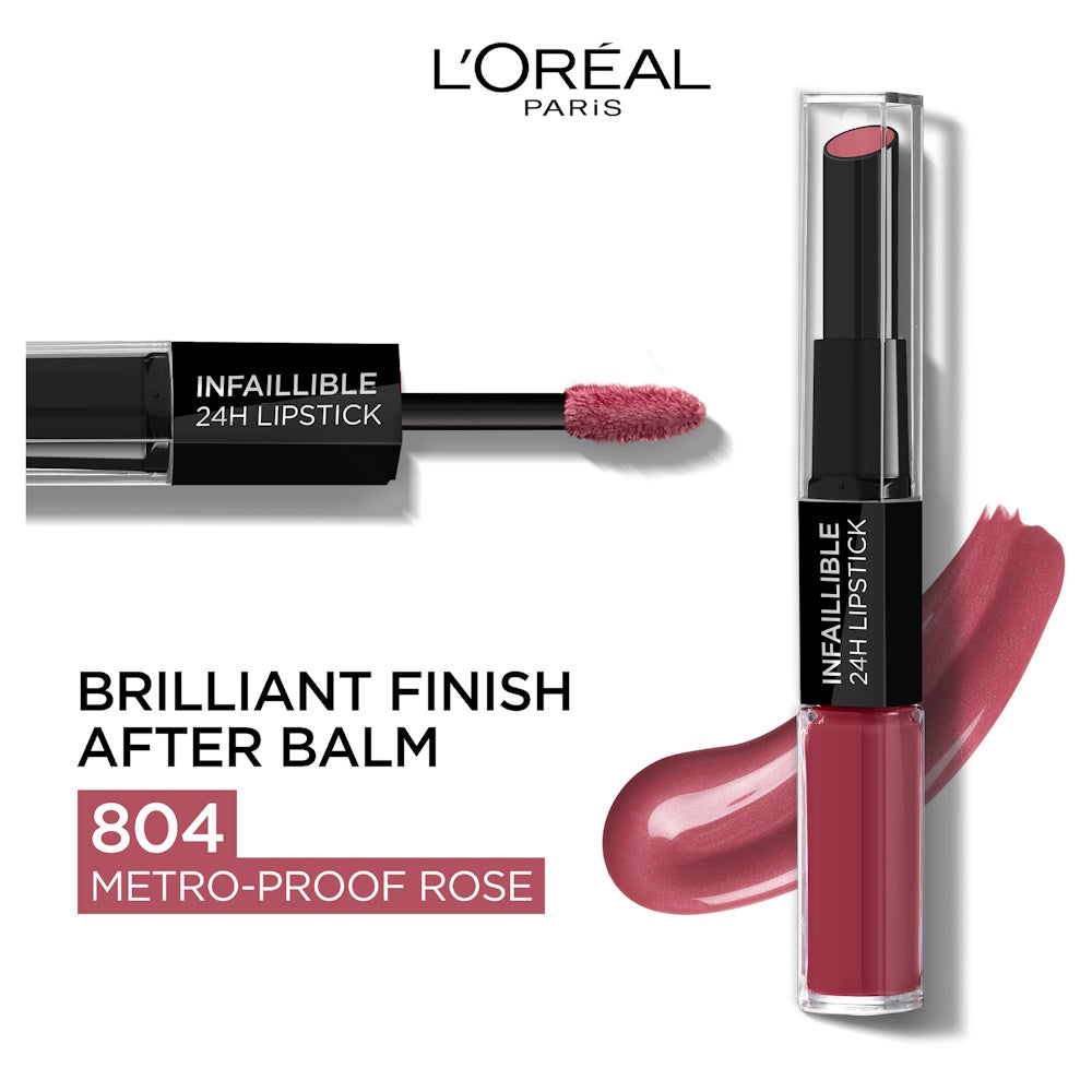 L'Oréal Paris Infaillible 2-Step 24H Lipstick - 804 Metro Proof Rose (Parisian NUDE)