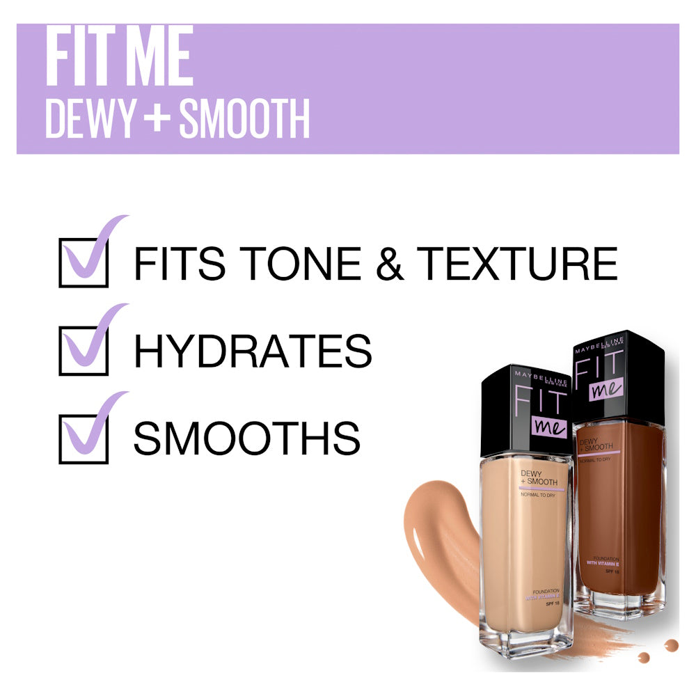 Maybelline Fit Me Dewy + Smooth Luminous Liquid Foundation 30mL - 125 Nude Beige