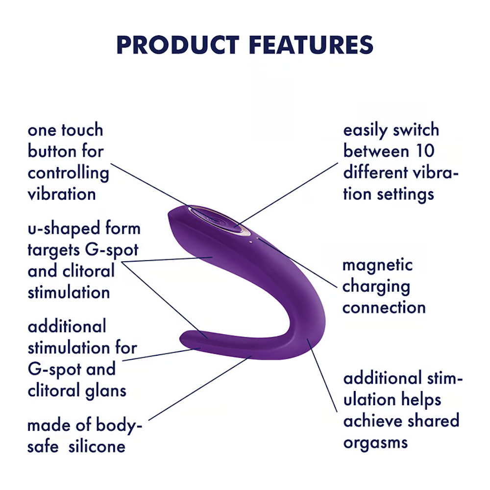 Satisfyer Double Classic Partner Vibrator - Purple