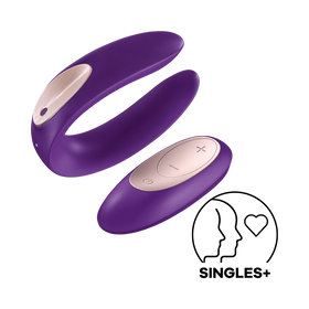 Satisfyer Double Plus Remote Partner Vibrator - Purple